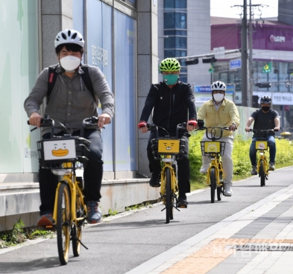 김상호 하남시장 자전거도로 로드체킹.
